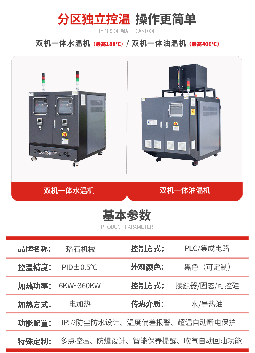 雙機一體模溫機參數